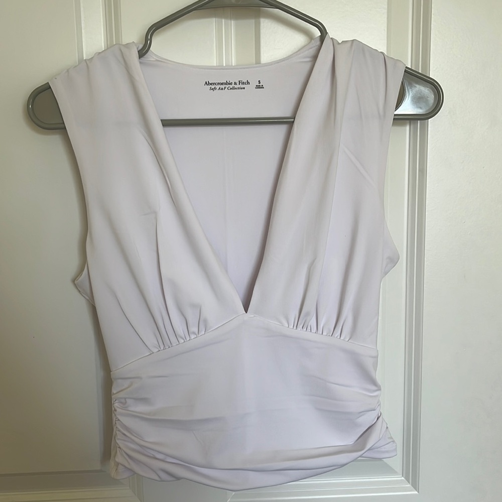 Plunging White Tank Top